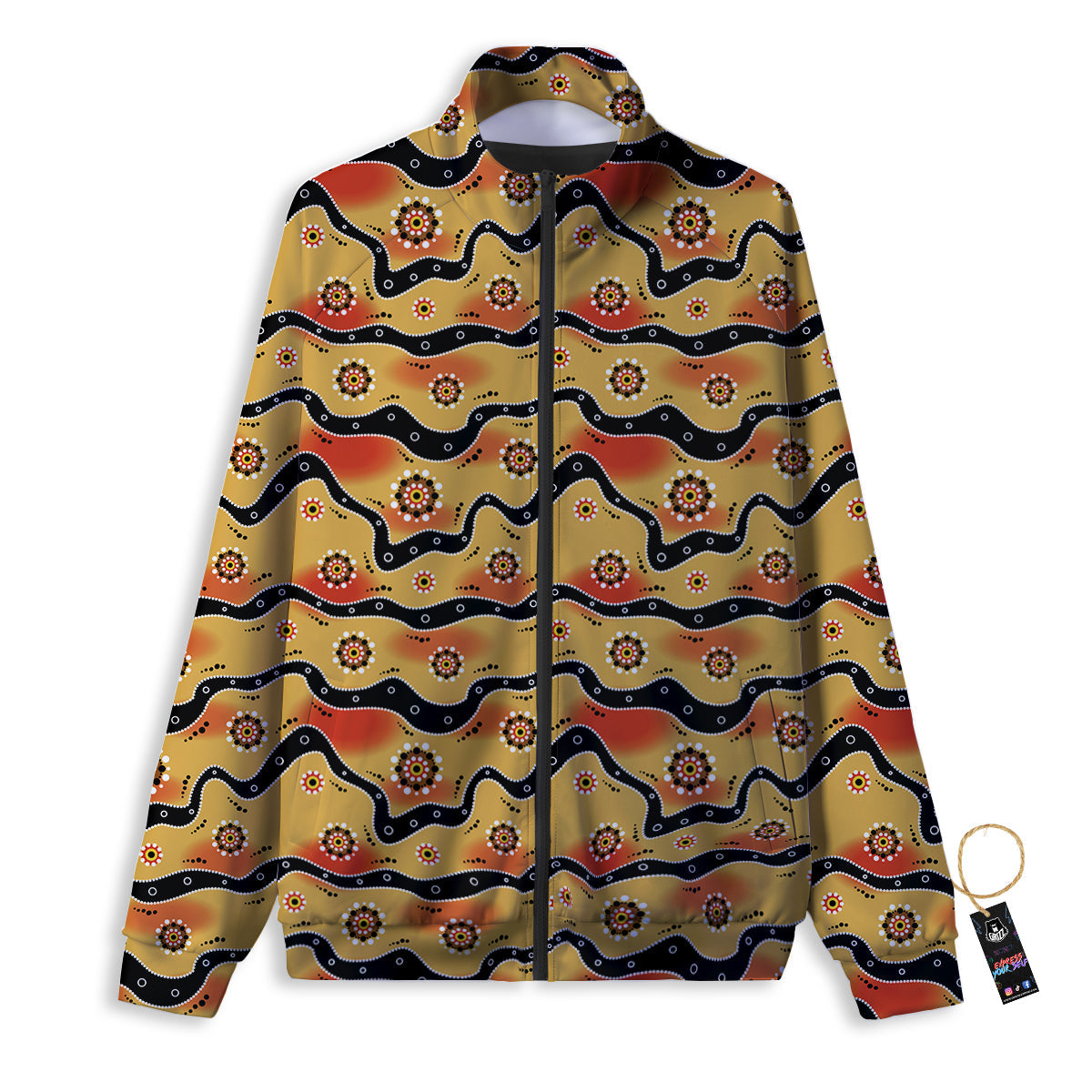 Aboriginal Australian Print Pattern Track Jacket-grizzshop