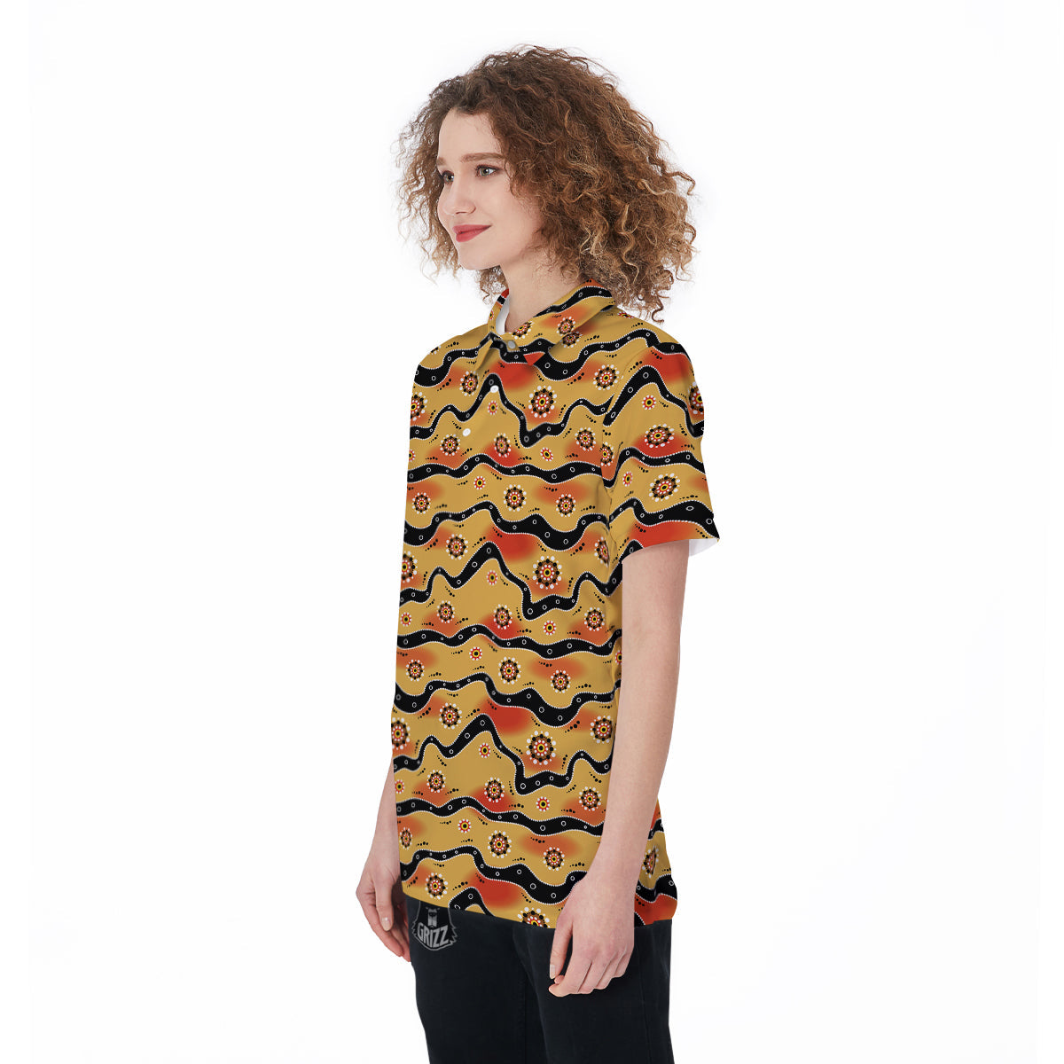 Aboriginal Australian Print Pattern Women's Golf Shirts-grizzshop