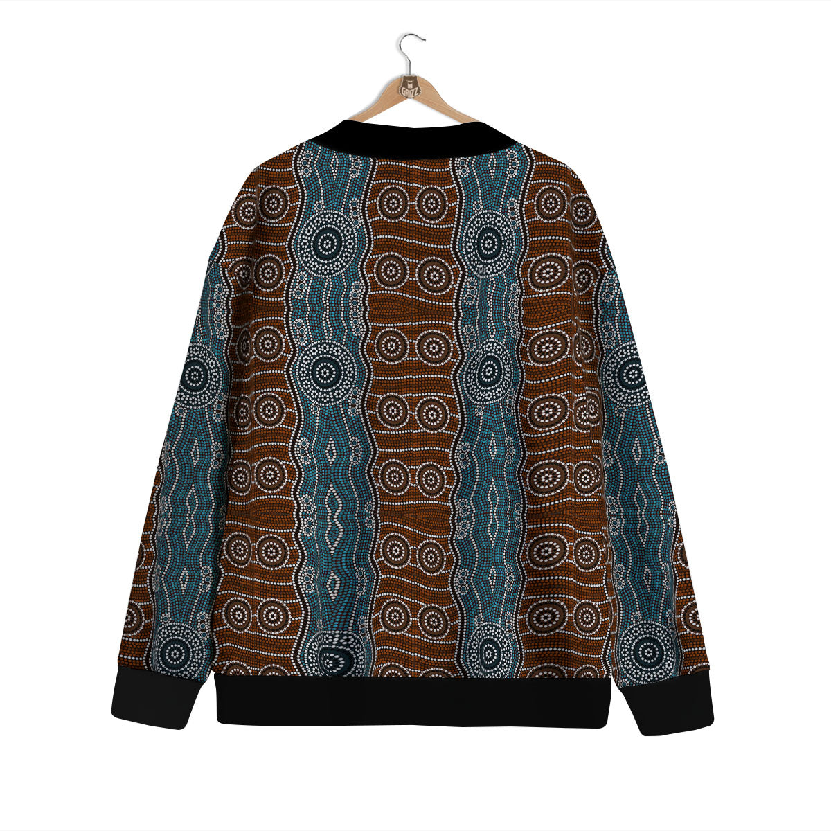 Aboriginal Dot Australia River Print Cardigan-grizzshop
