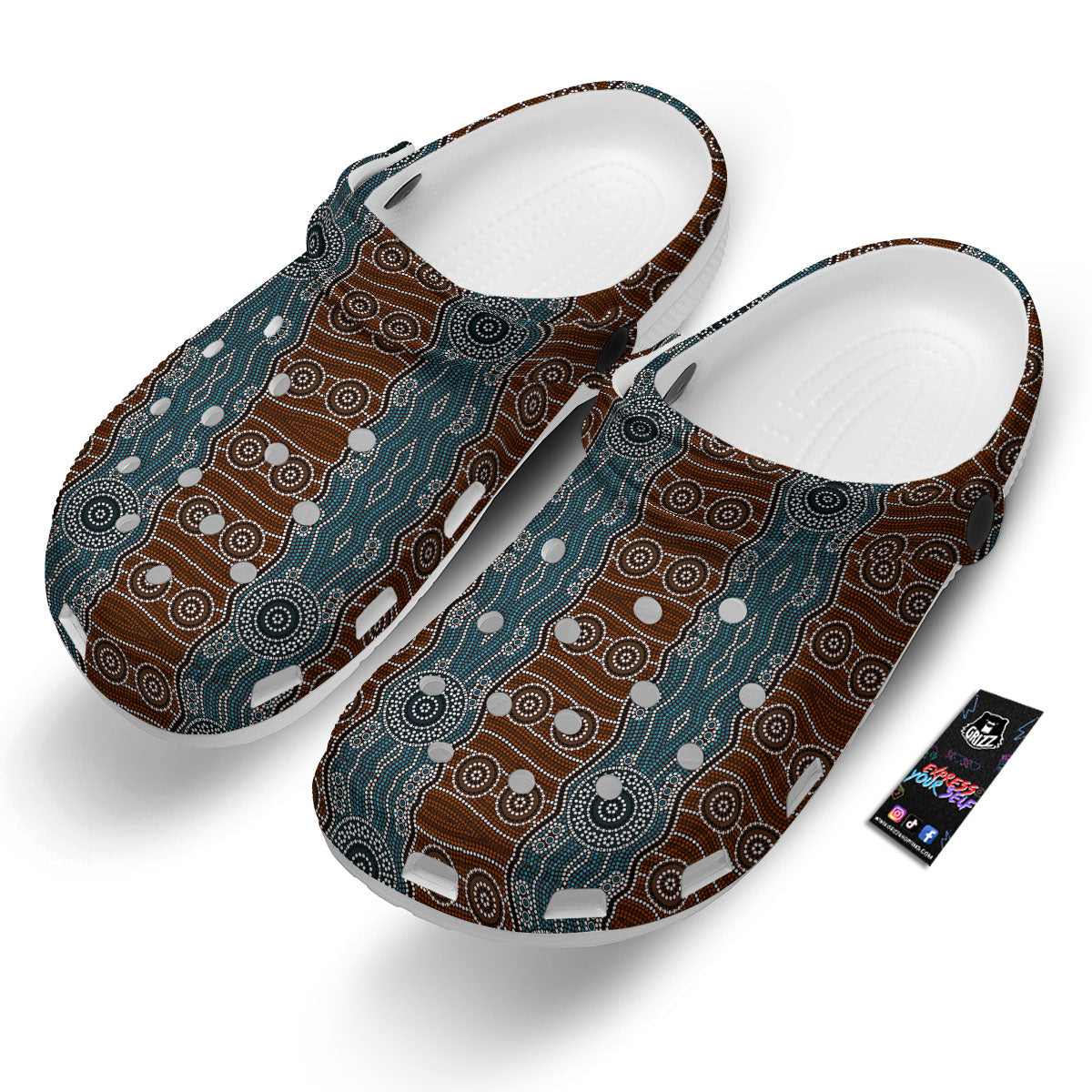Aboriginal Dot Australia River Print Clog-grizzshop