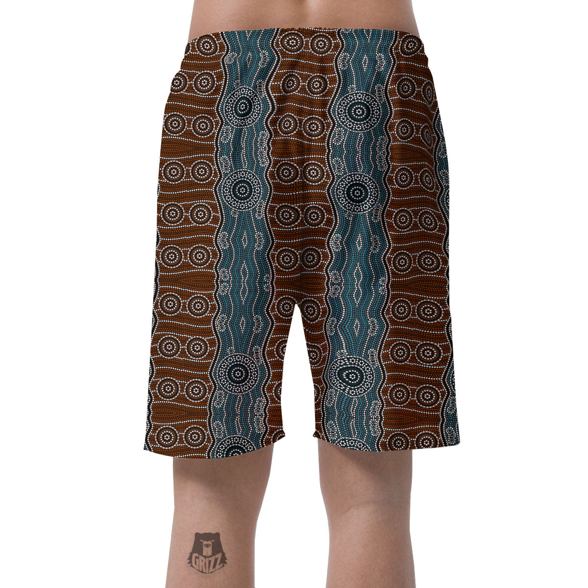Aboriginal Dot Australia River Print Men's Shorts-grizzshop