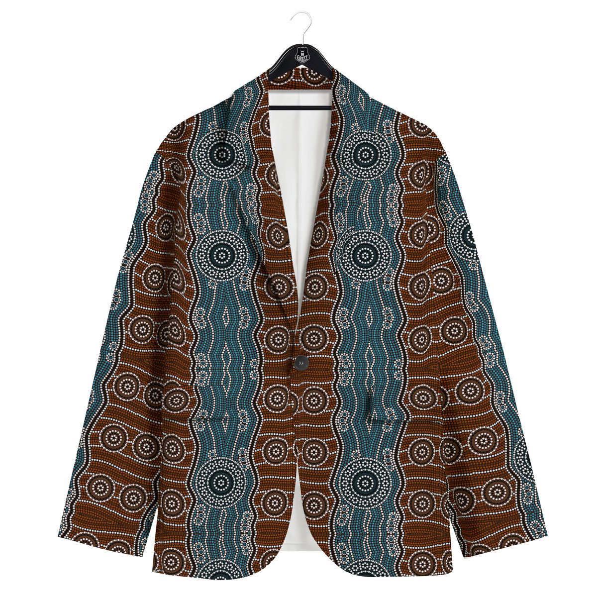 Aboriginal Dot Australia River Print Men's Sport Coat-grizzshop