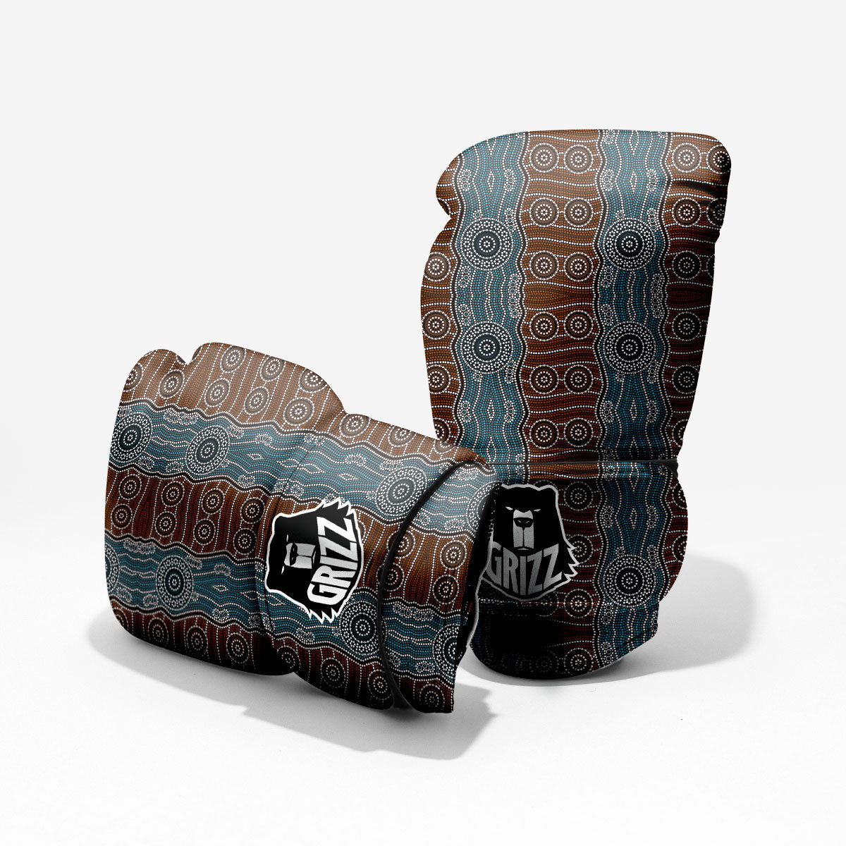 Aboriginal Dot Australia River Print Pro Boxing Glove
