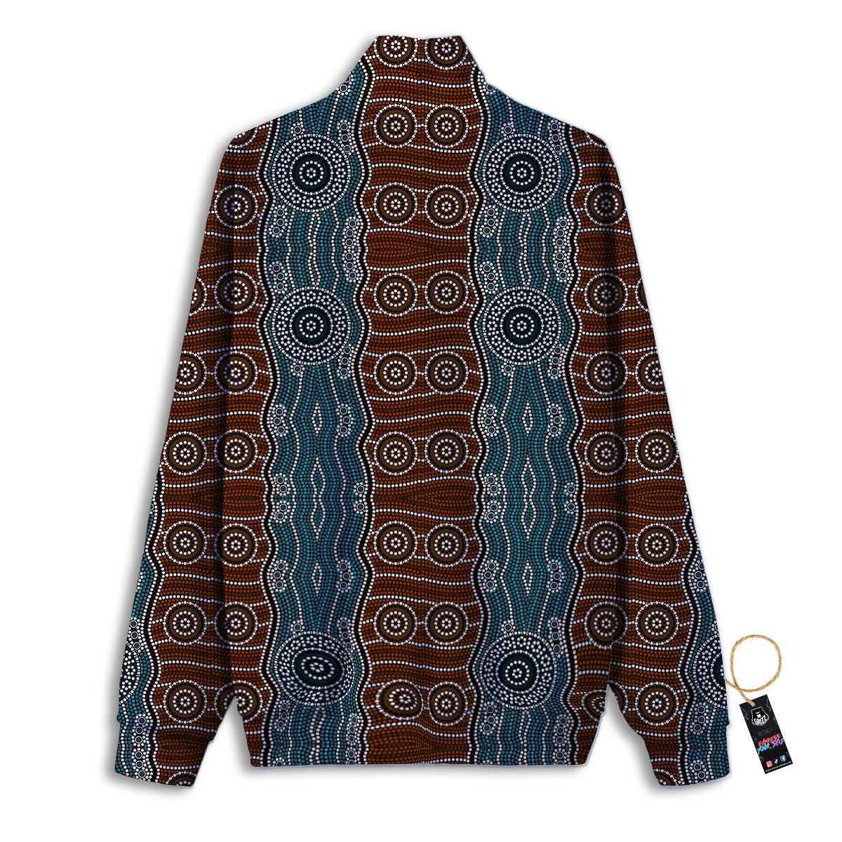 Aboriginal Dot Australia River Print Track Jacket-grizzshop