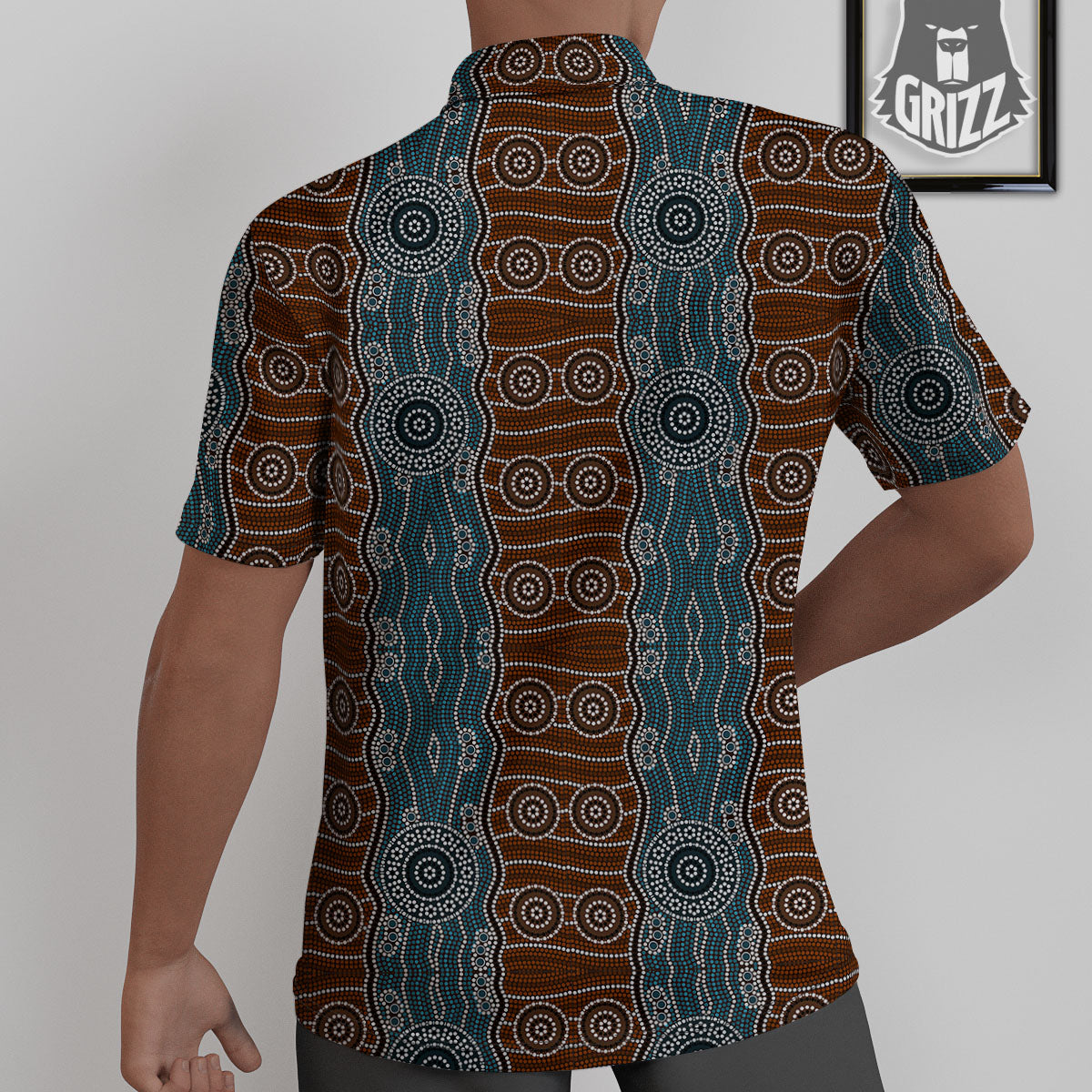 Aboriginal Dot Australia River Print Untucked Shirts-grizzshop