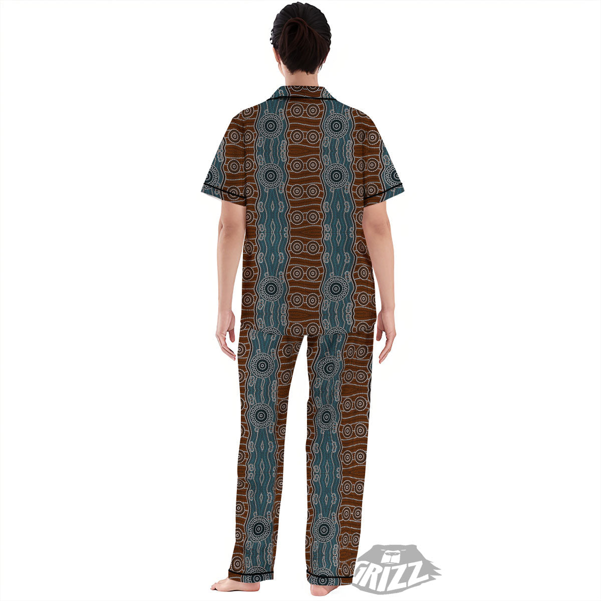Aboriginal Dot Australia River Print Women's Pajamas Set-grizzshop