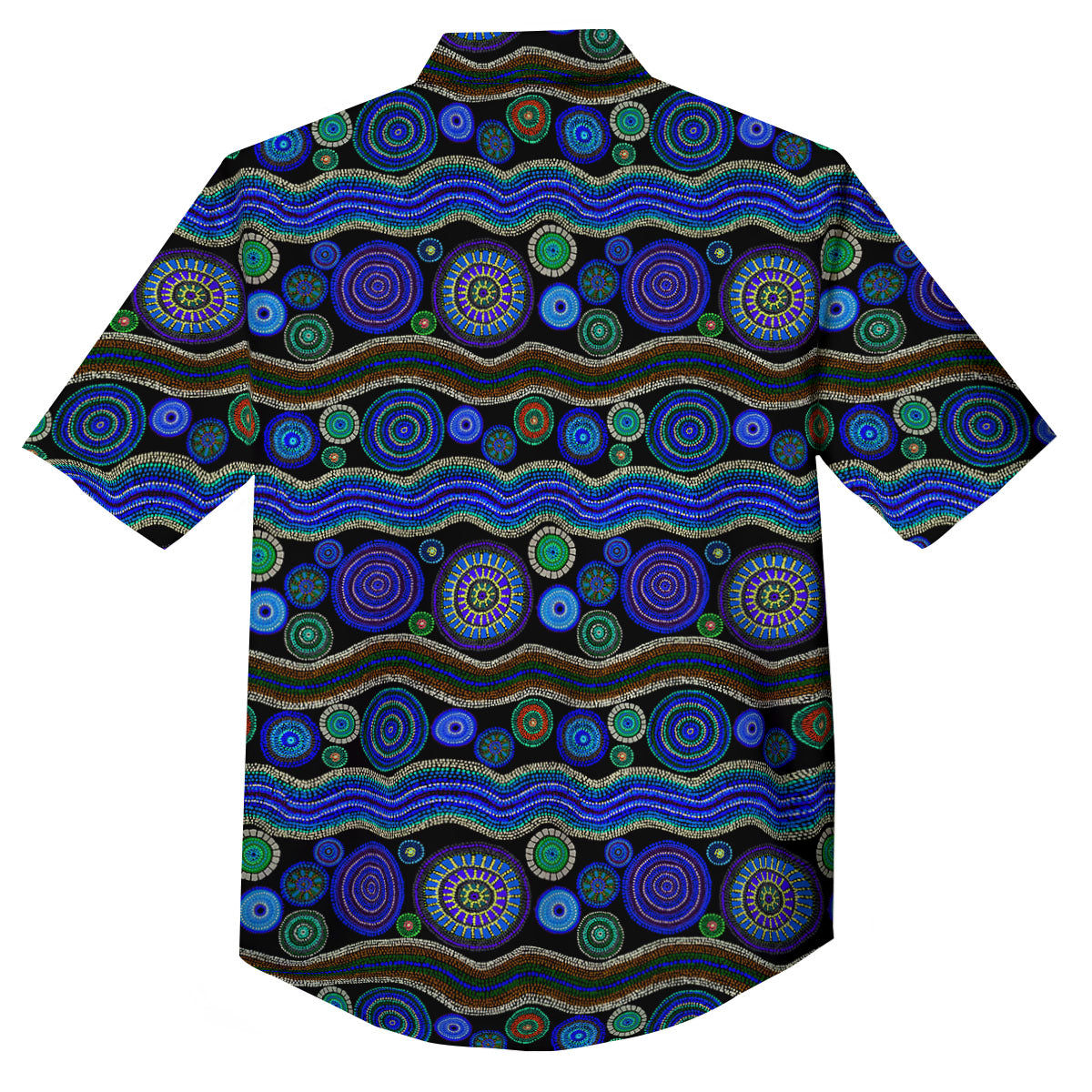Aboriginal Dot Australian Print Button Up Shirt-grizzshop