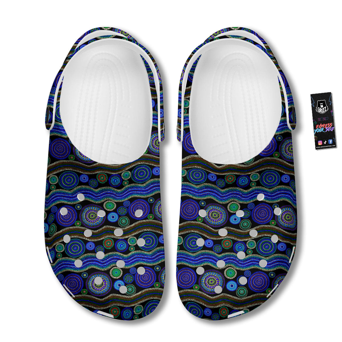 Aboriginal Dot Australian Print Clog-grizzshop