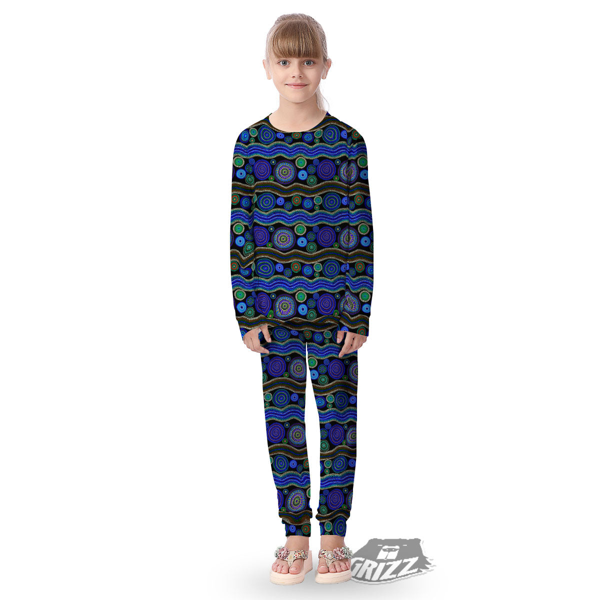 Aboriginal Dot Australian Print Kid's Pajamas-grizzshop