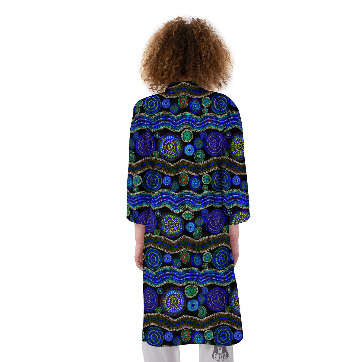 Aboriginal Dot Australian Print Kimono-grizzshop