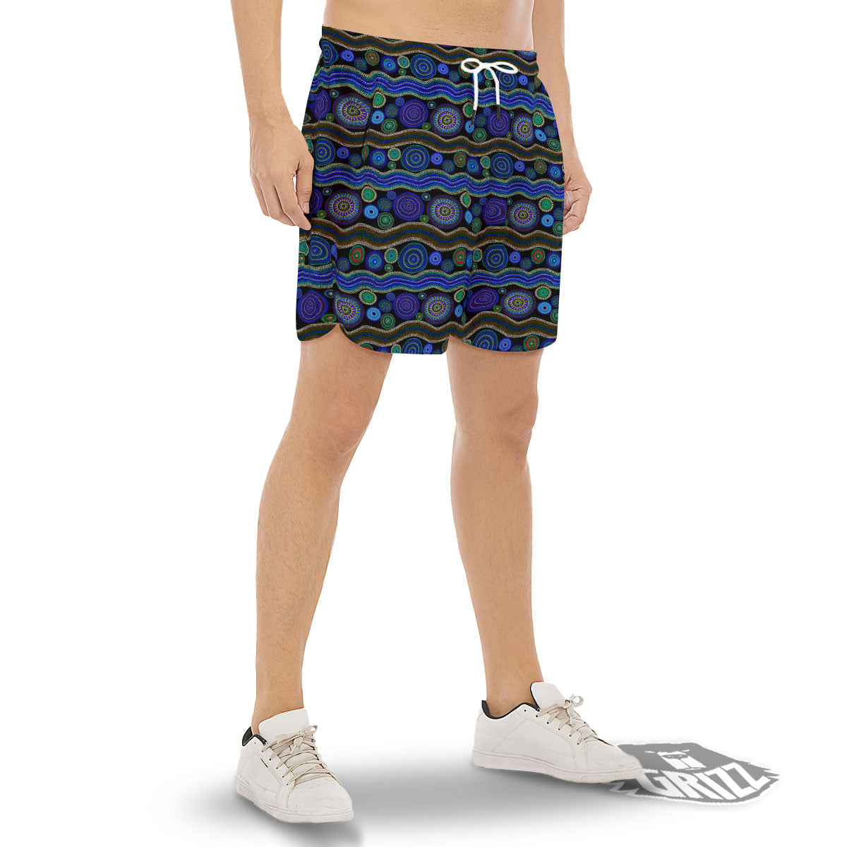 Aboriginal Dot Australian Print Men's Gym Shorts-grizzshop