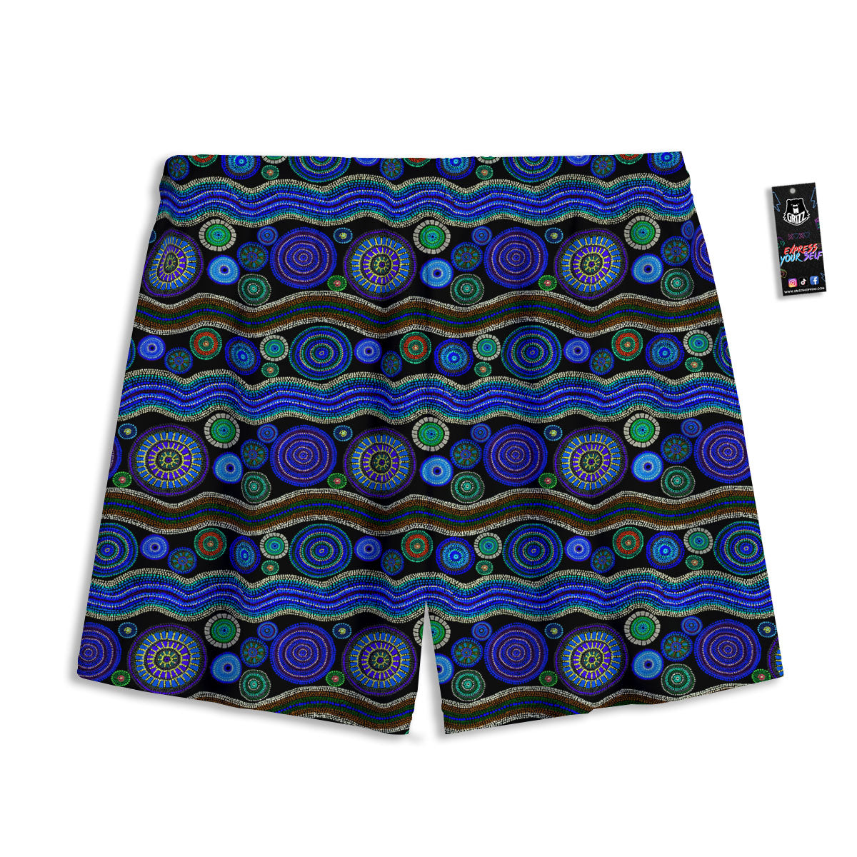 Alien Face Green Print Mesh Shorts