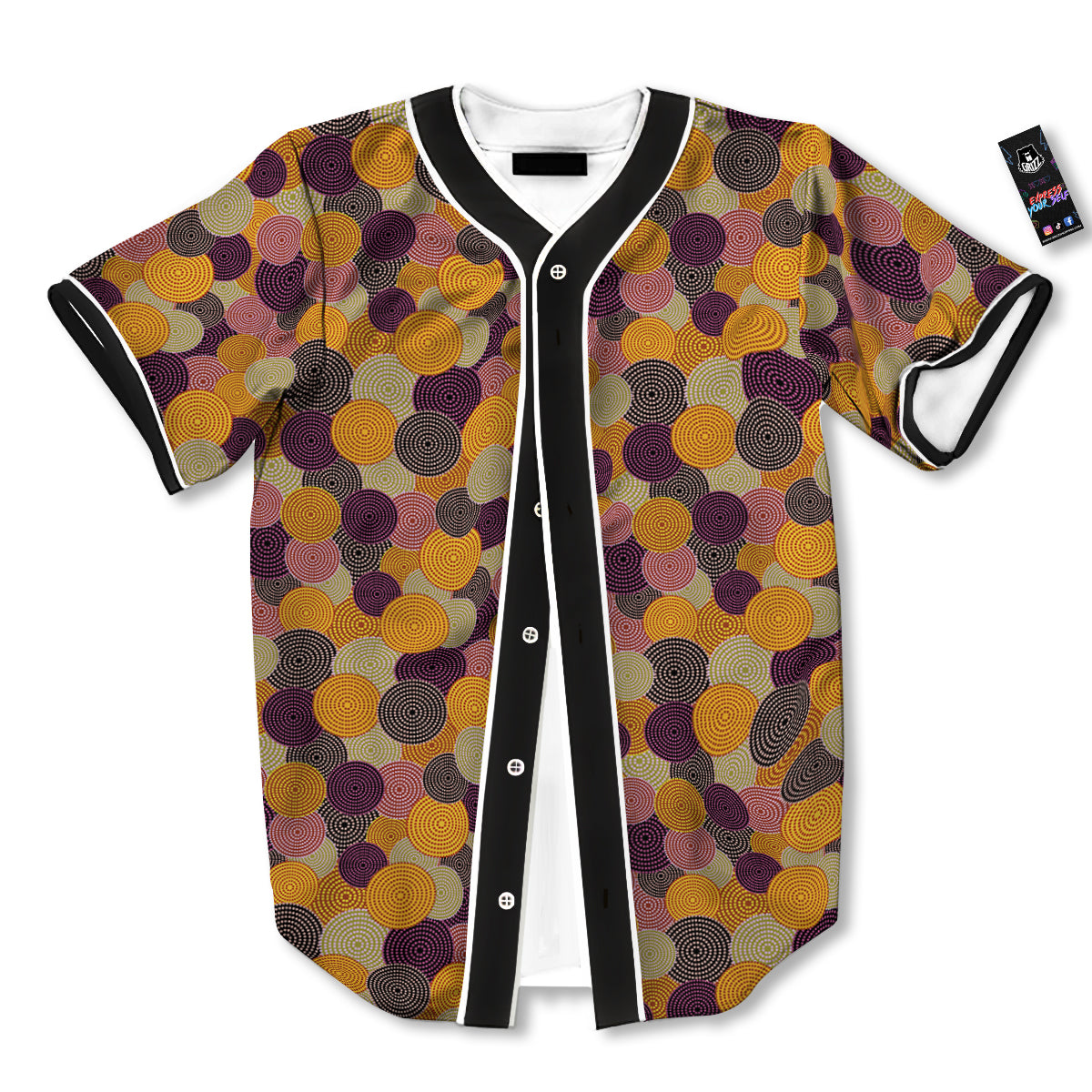 Aboriginal Dot Australian Print Pattern Baseball Jersey-grizzshop