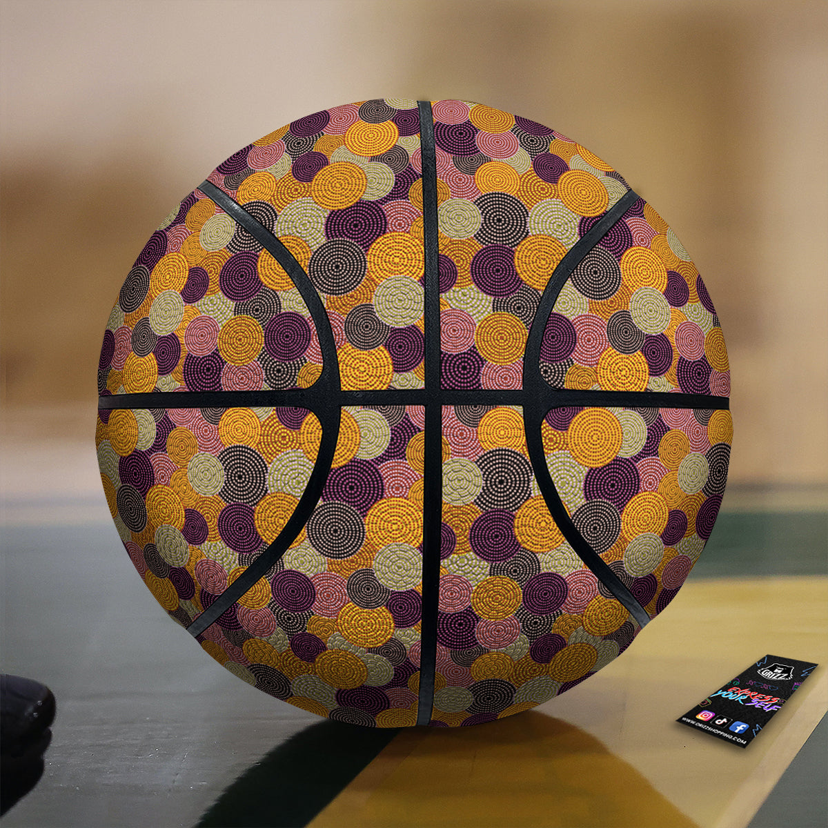 Aboriginal Dot Australian Print Pattern Basketball-grizzshop