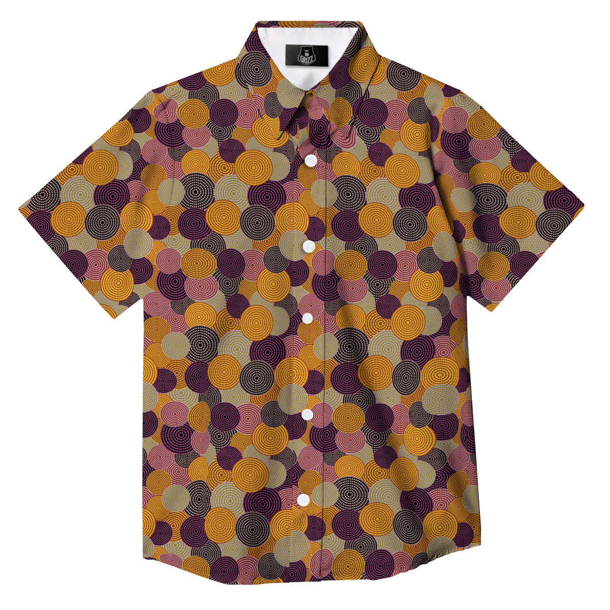 Aboriginal Dot Australian Print Pattern Button Up Shirt-grizzshop