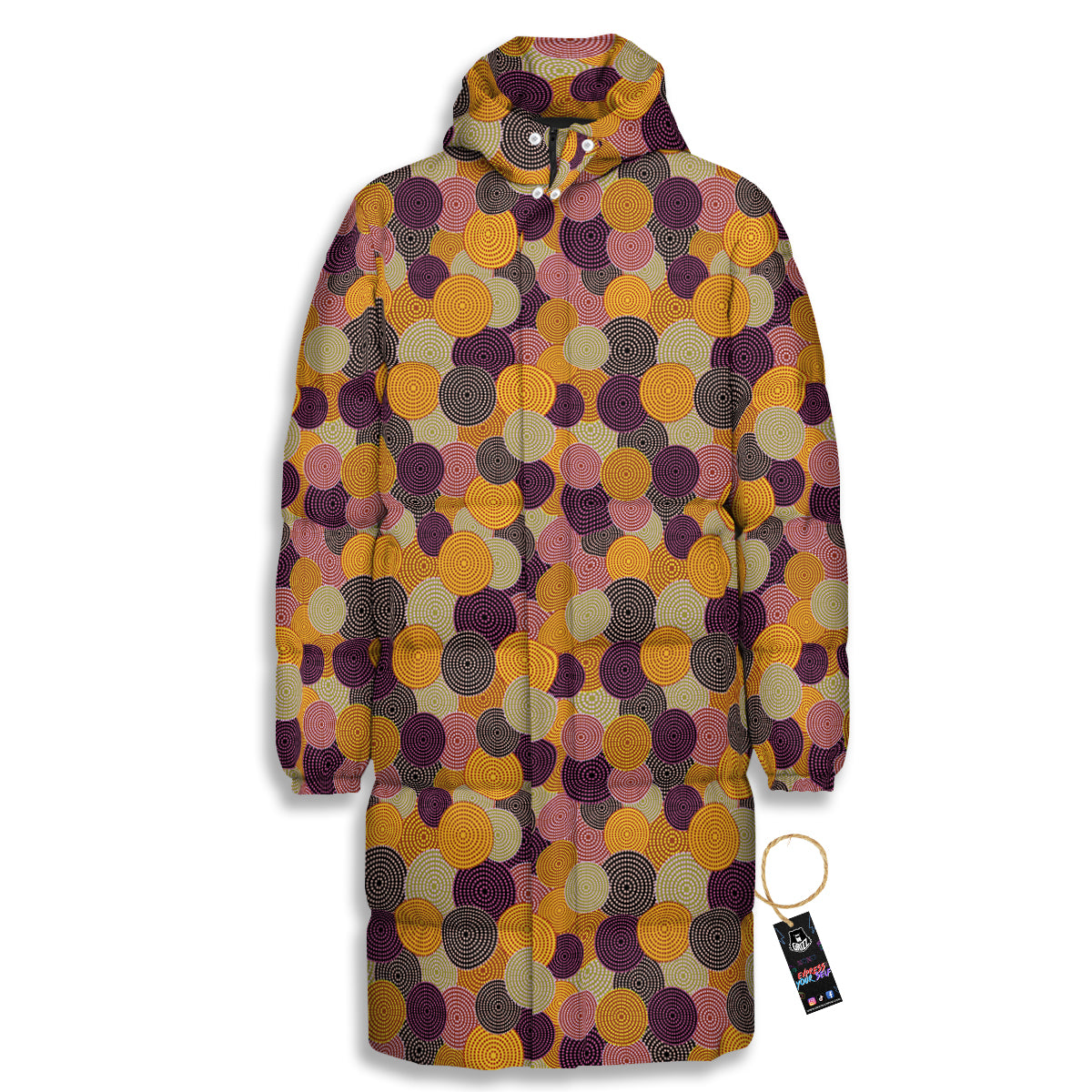 Aboriginal Dot Australian Print Pattern Long Down Jacket-grizzshop
