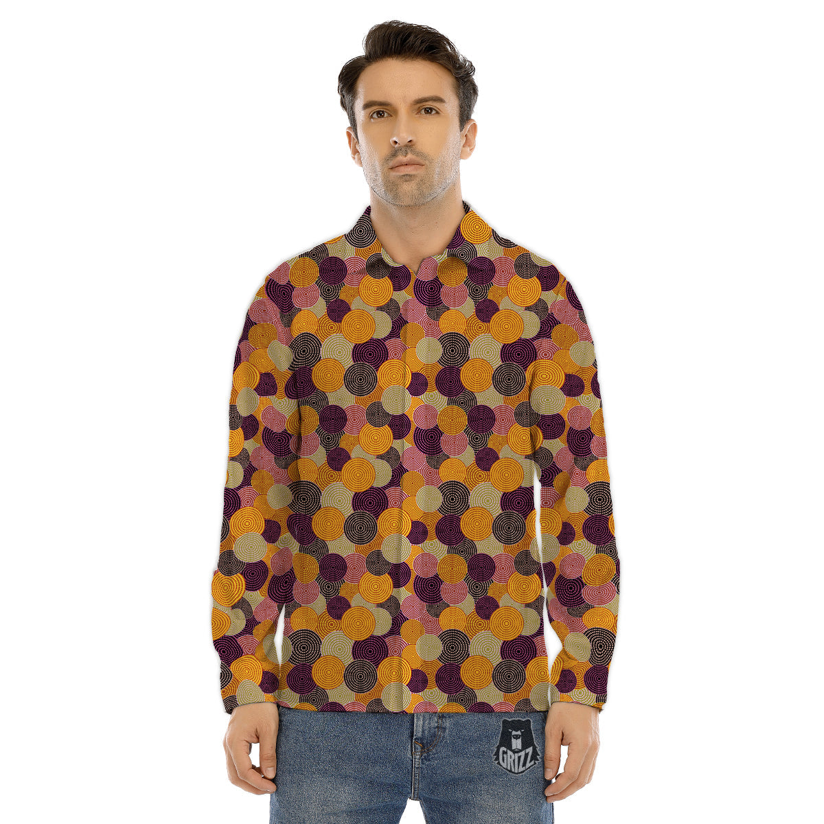 Aboriginal Dot Australian Print Pattern Men's Dress Shirts-grizzshop
