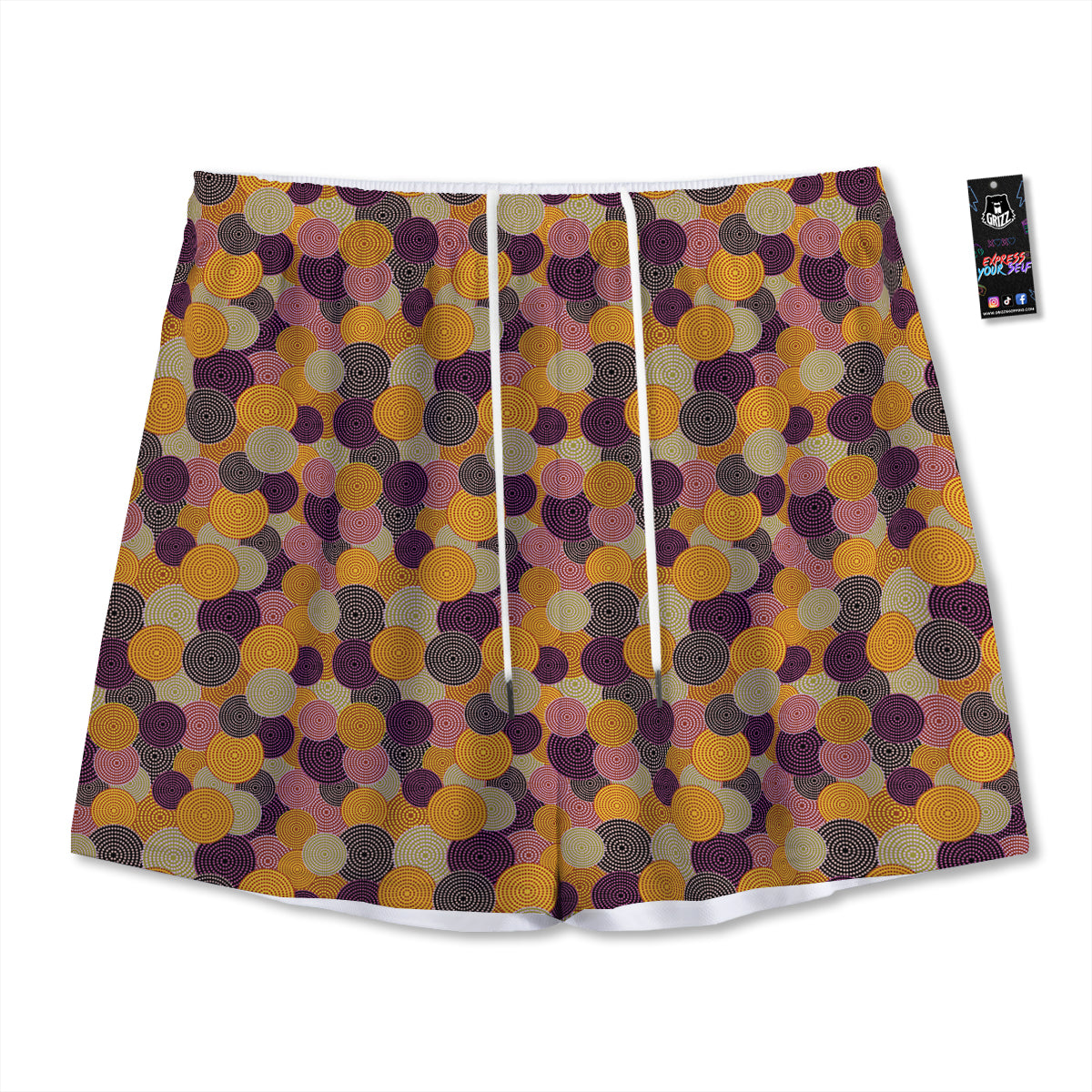 Alien Face Green Print Pattern Mesh Shorts