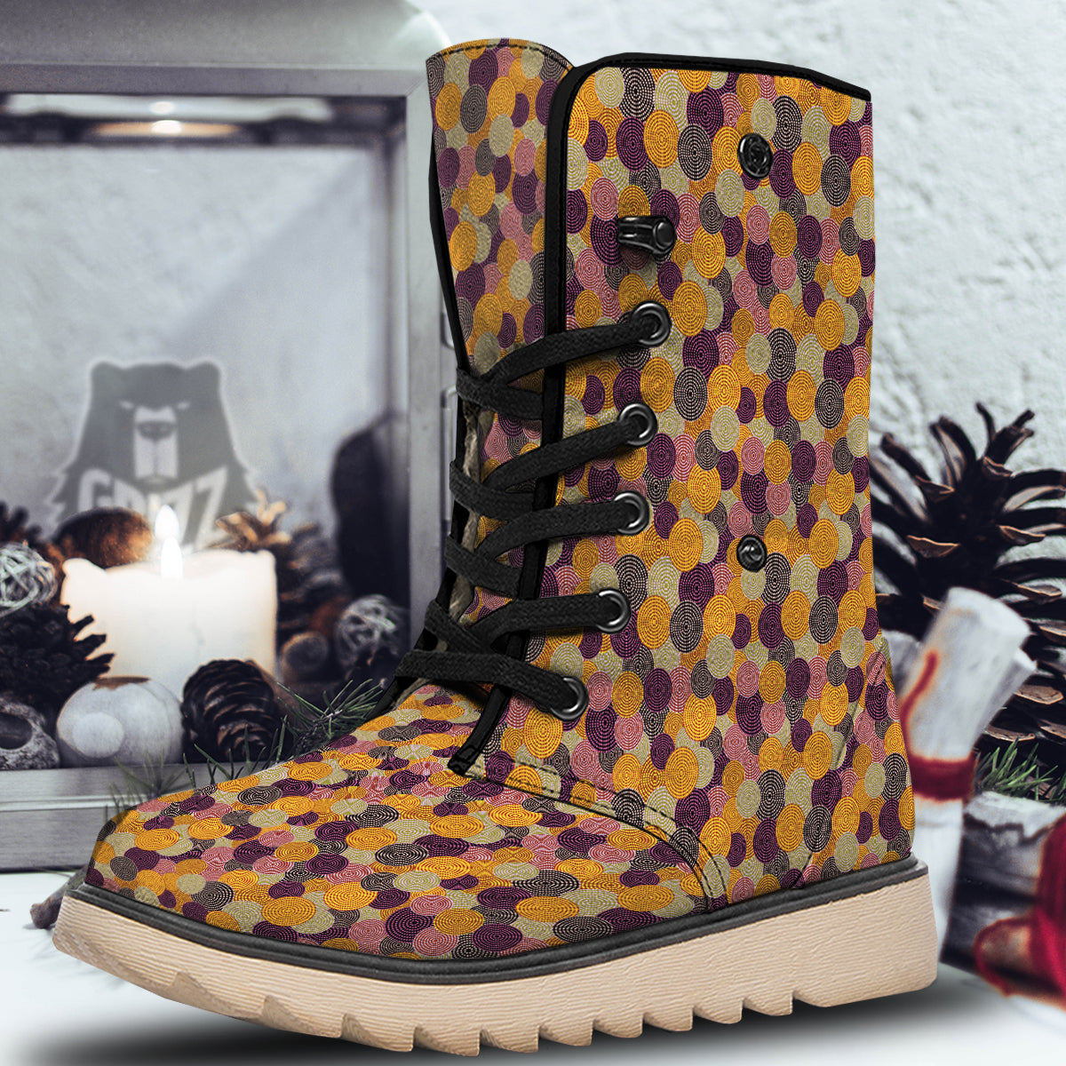 Aboriginal Dot Australian Print Pattern Snow Boots-grizzshop