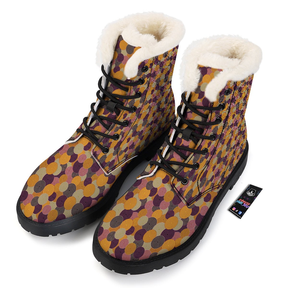 Aboriginal Dot Australian Print Pattern Winter Boots-grizzshop