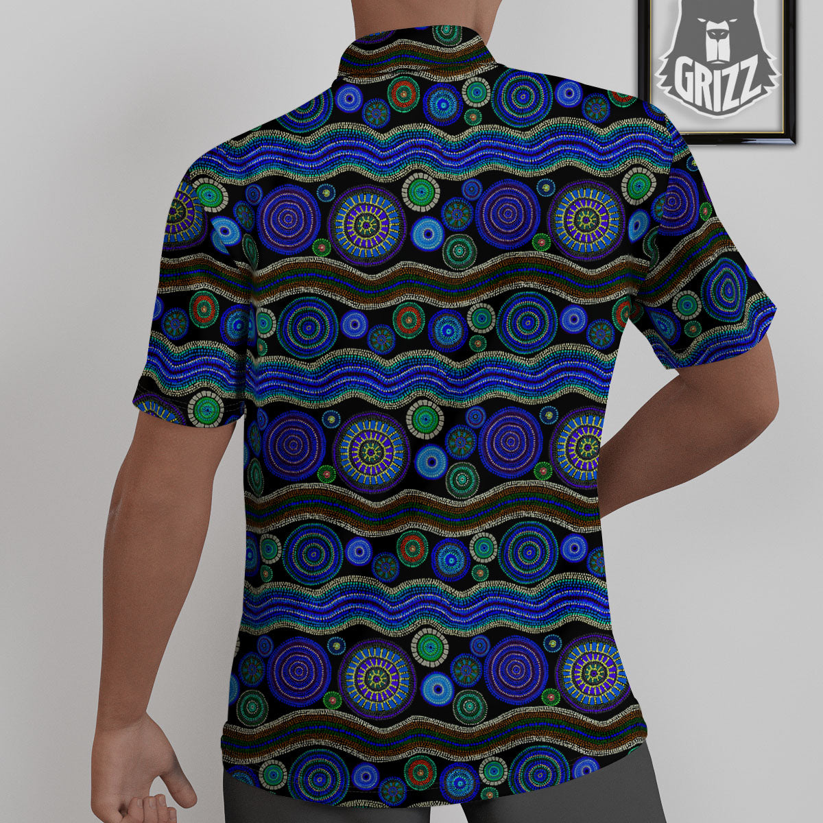 Aboriginal Dot Australian Print Untucked Shirts-grizzshop