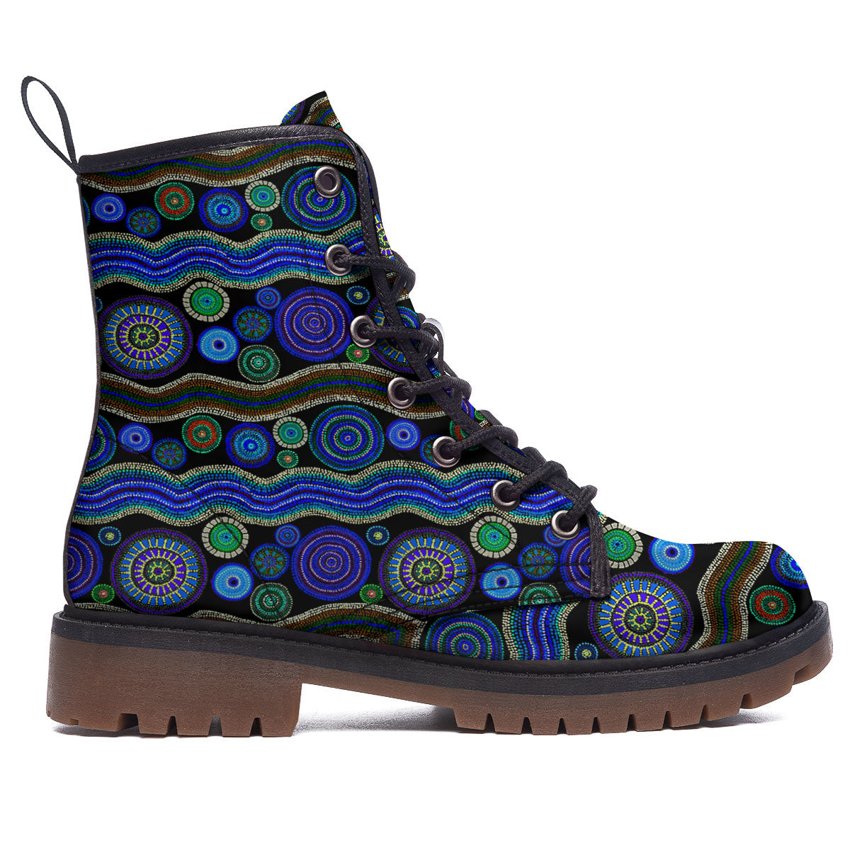 Aboriginal Dot Australian Print Work Boots-grizzshop