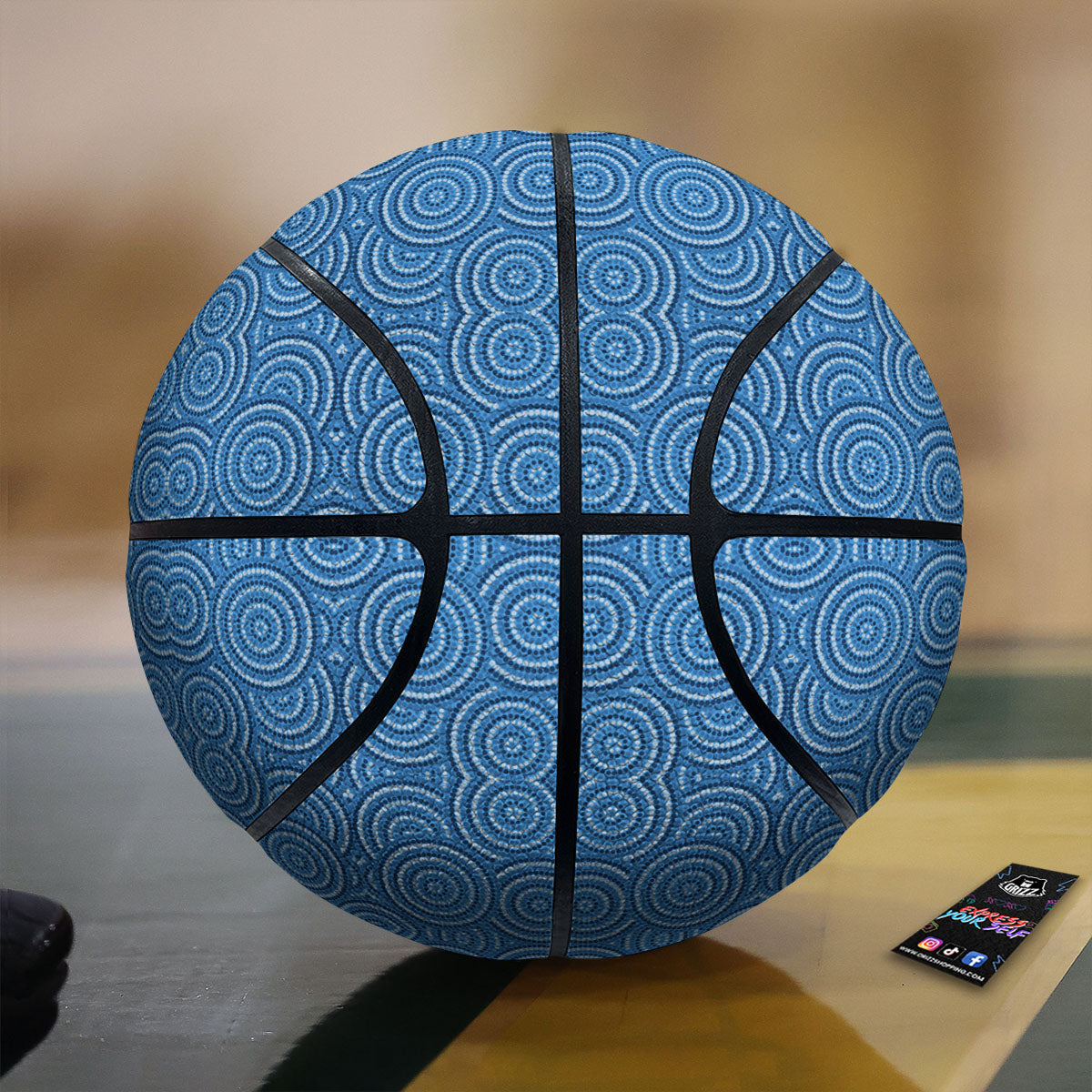 Aboriginal Dot Blue Print Pattern Basketball-grizzshop