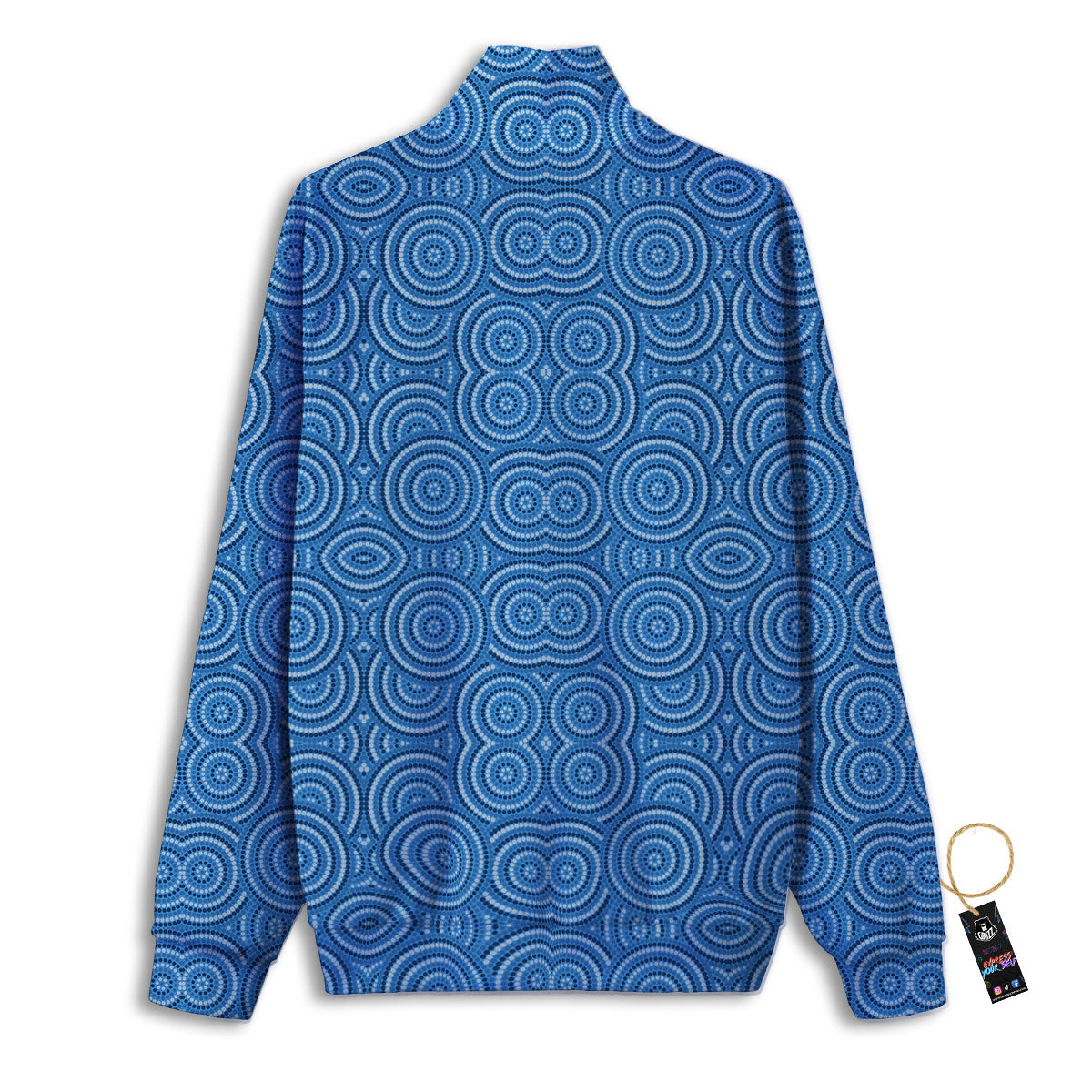 Aboriginal Dot Blue Print Pattern Track Jacket-grizzshop