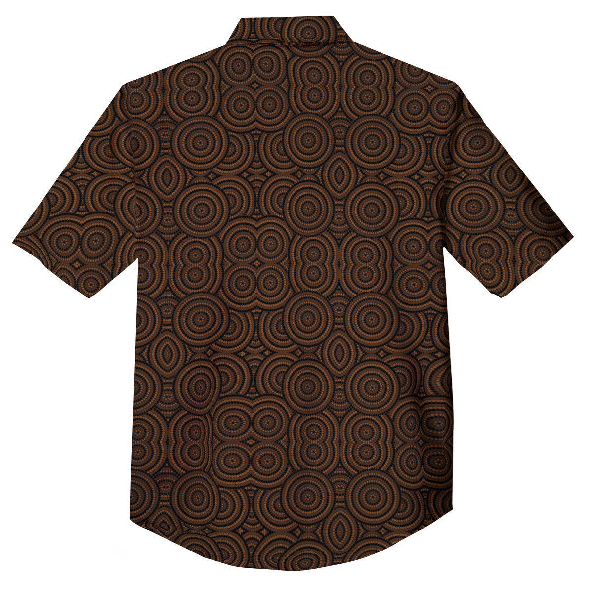 Aboriginal Dot Brown Print Pattern Button Up Shirt-grizzshop