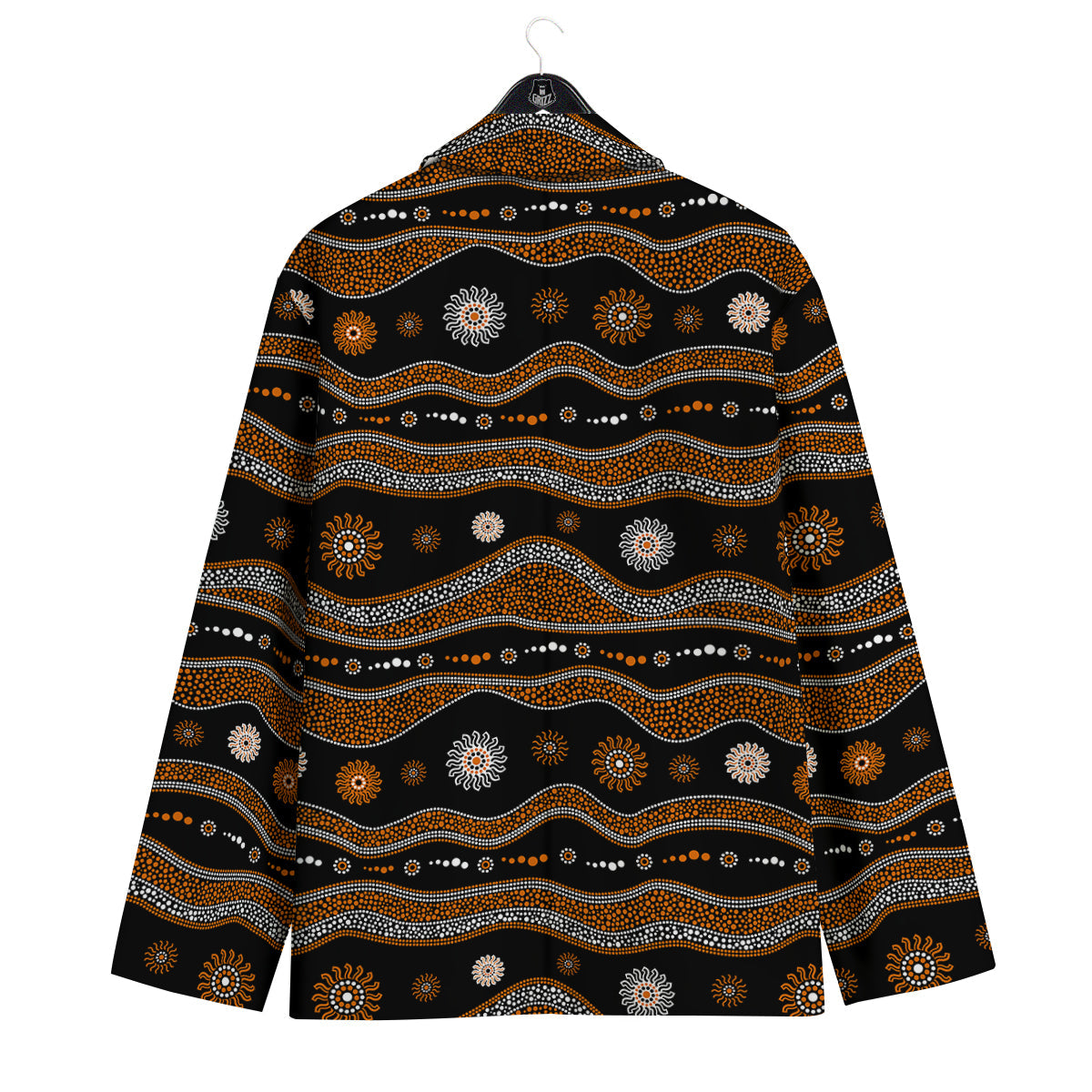 Aboriginal Orange And White Art Print Pattern Men's Sport Coat-grizzshop
