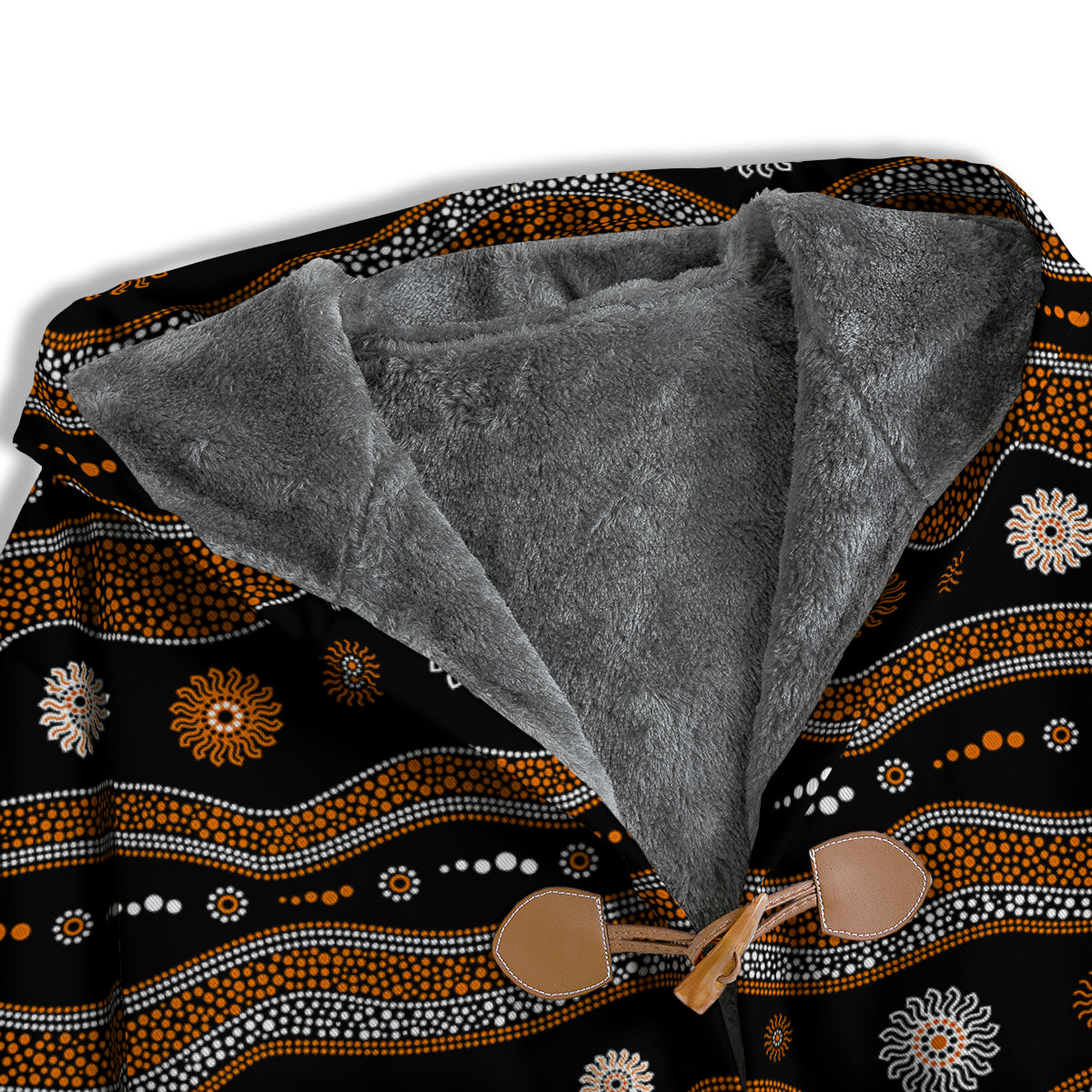 Aboriginal Orange And White Art Print Pattern Men's Windbreaker Jacket-grizzshop