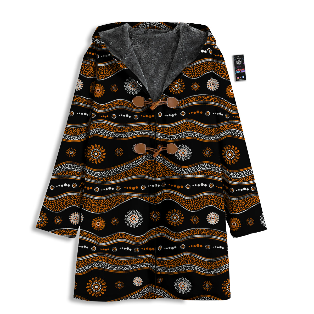 Aboriginal Orange And White Art Print Pattern Men's Windbreaker Jacket-grizzshop