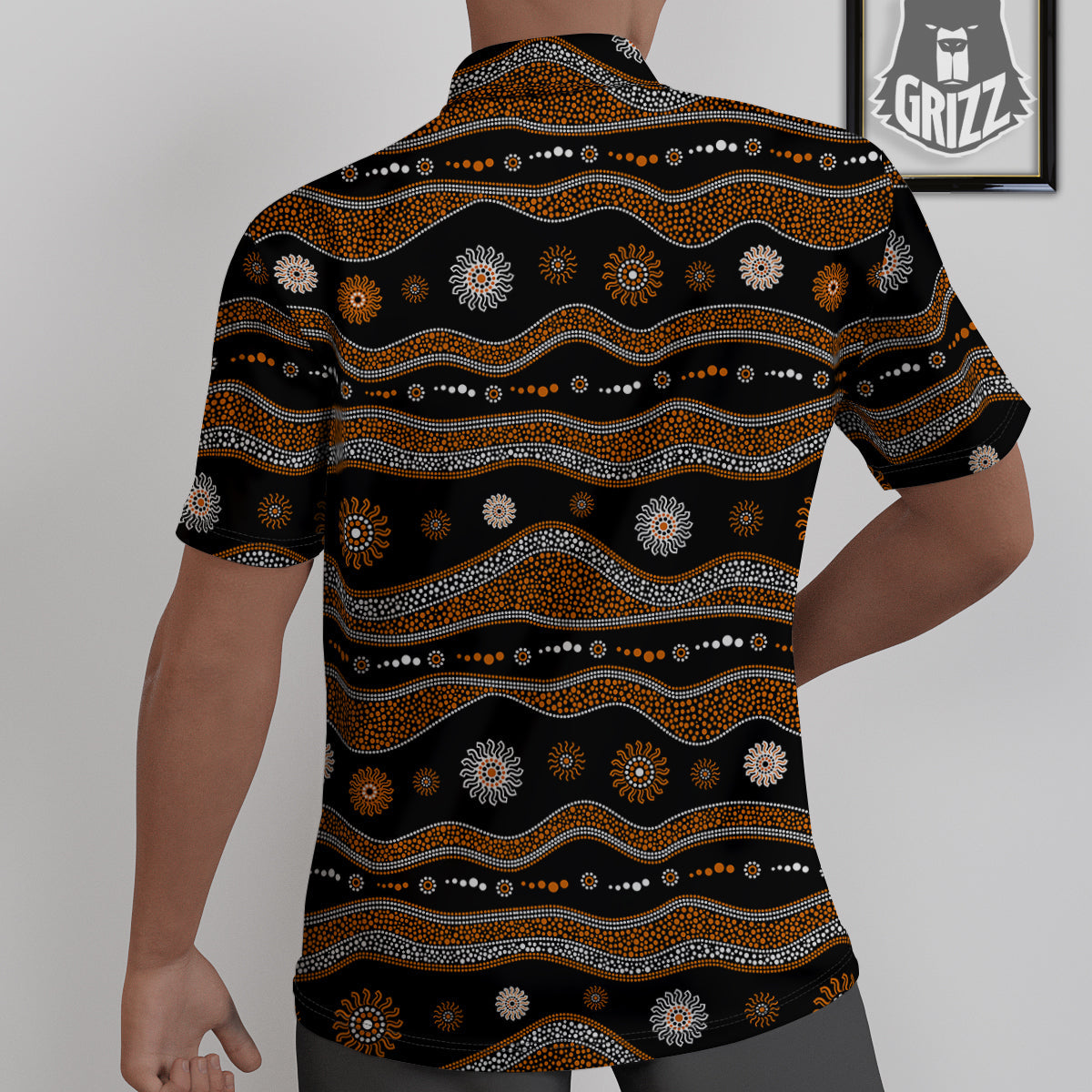 Aboriginal Orange And White Art Print Pattern Untucked Shirts-grizzshop