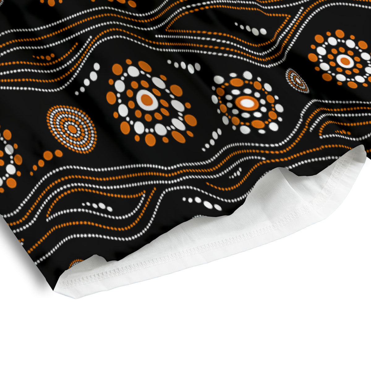 Aboriginal Orange And White Dot Print Pattern Men's Athletic Shorts