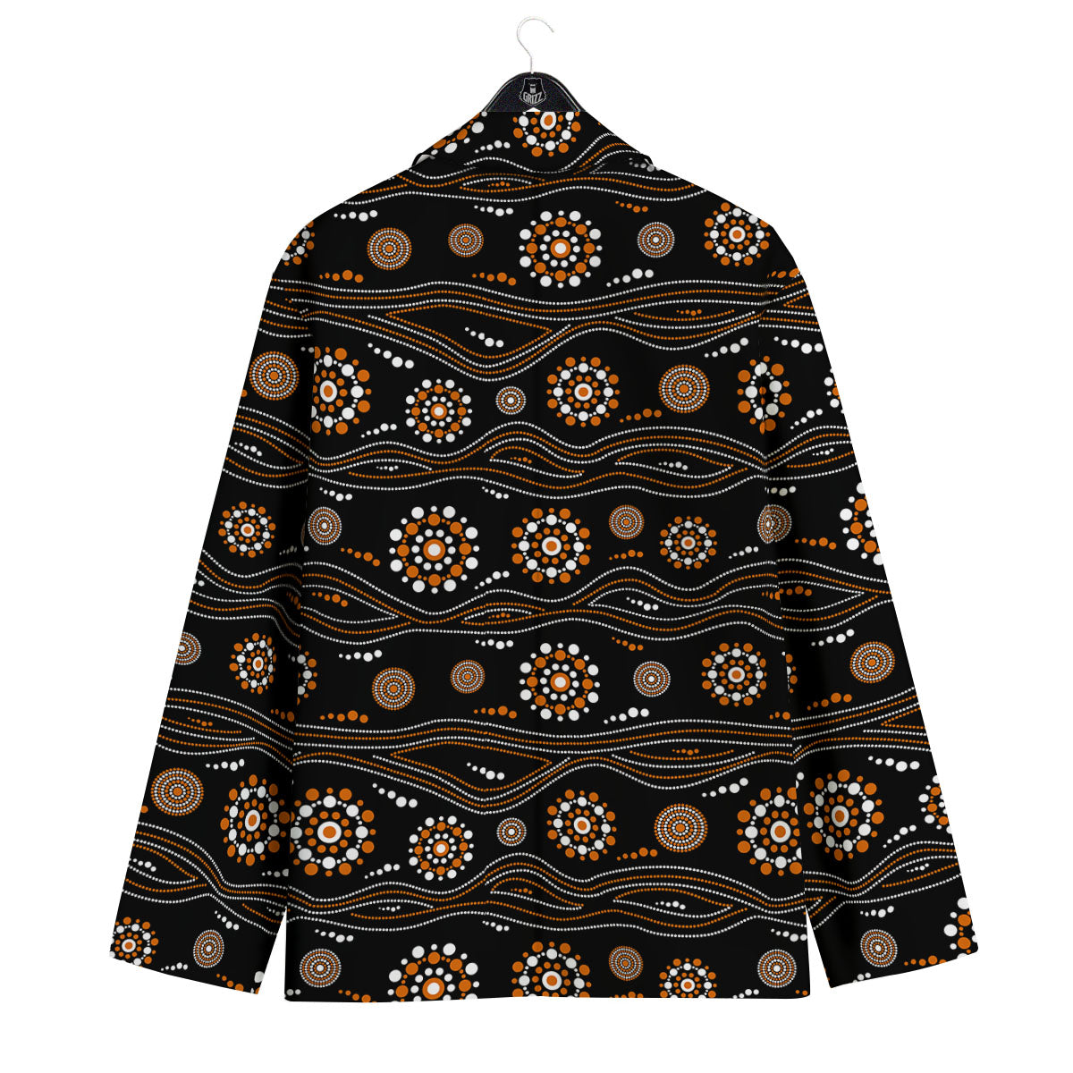 Aboriginal Orange And White Dot Print Pattern Men's Sport Coat-grizzshop