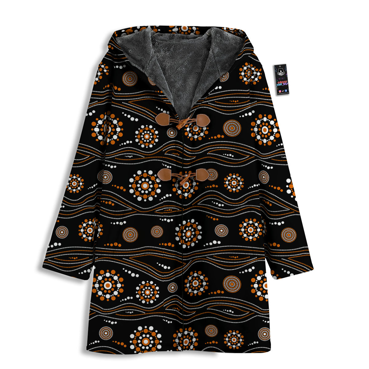 Aboriginal Orange And White Dot Print Pattern Men's Windbreaker Jacket-grizzshop