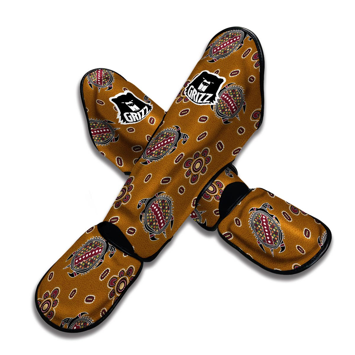 Aboriginal Turtle Muay Thai Shin Guards-grizzshop