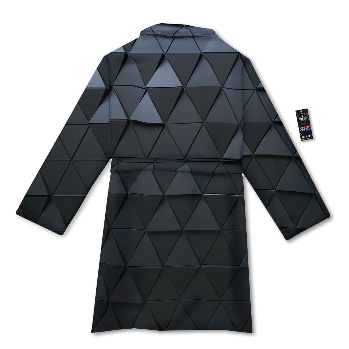 Abstract 3D Geometric Triangle Print Bathrobe-grizzshop