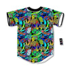 Abstract Alien Graffiti Text Print Pattern Baseball Jersey-grizzshop