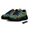 Abstract Alien Graffiti Text Print Pattern Black Chunky Shoes-grizzshop