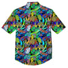 Abstract Alien Graffiti Text Print Pattern Button Up Shirt-grizzshop