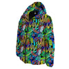 Abstract Alien Graffiti Text Print Pattern Down Jacket-grizzshop