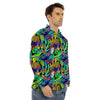 Abstract Alien Graffiti Text Print Pattern Men's Dress Shirts-grizzshop