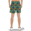 Abstract Alien Graffiti Text Print Pattern Men's Gym Shorts-grizzshop