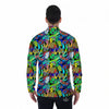 Abstract Alien Graffiti Text Print Pattern Men's Long Sleeve Shirts-grizzshop