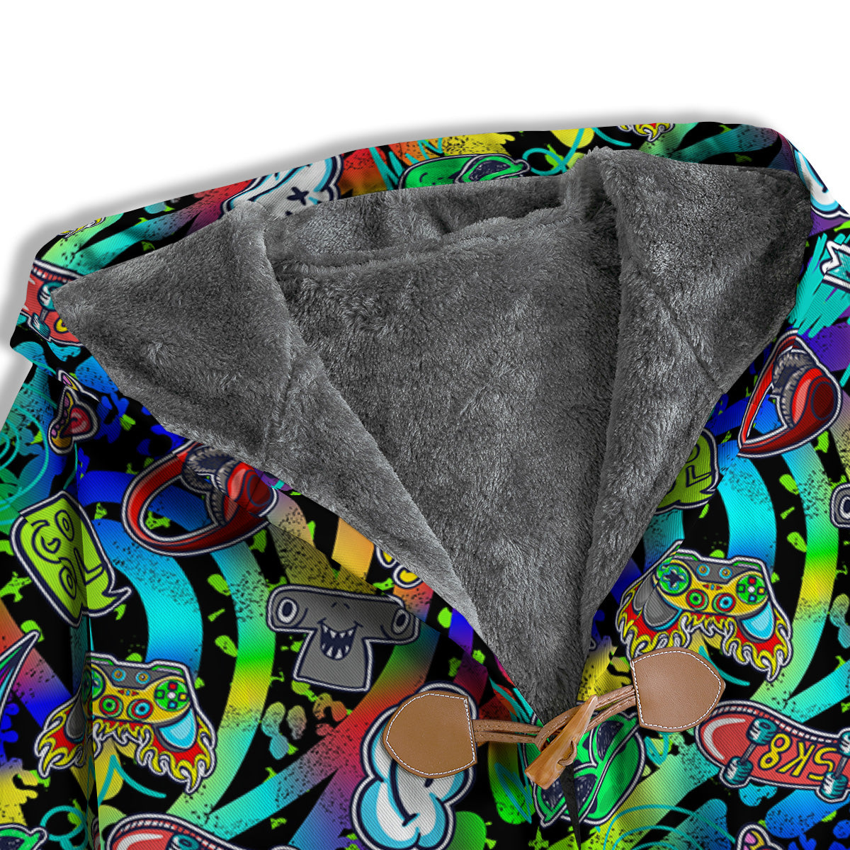 Abstract Alien Graffiti Text Print Pattern Men's Windbreaker Jacket-grizzshop