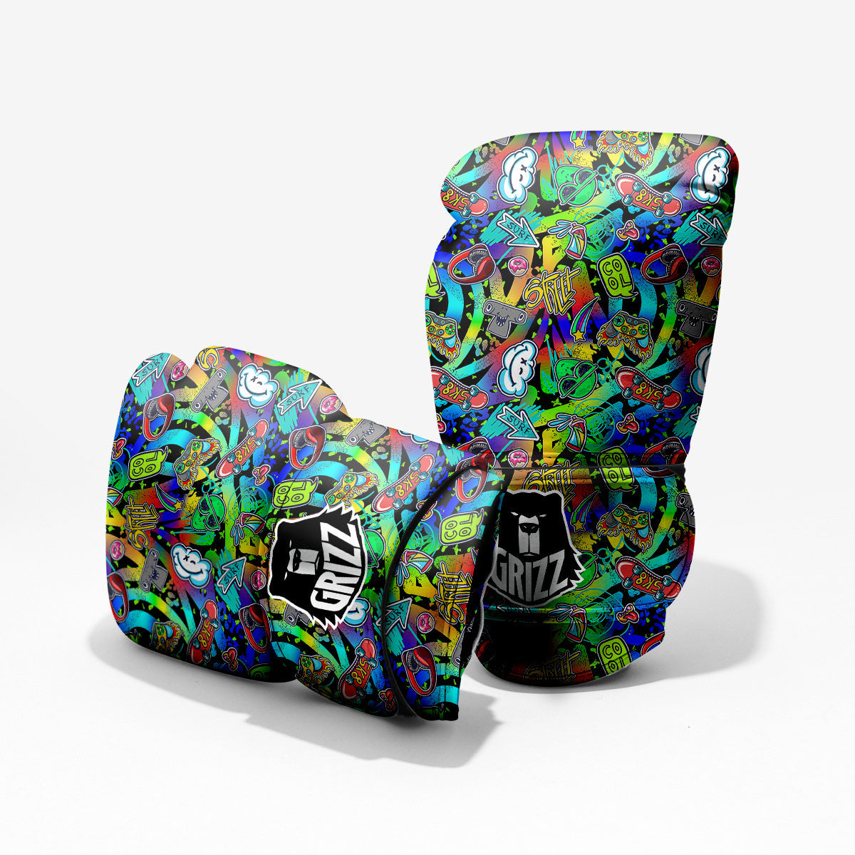 Abstract Alien Graffiti Text Print Pattern Pro Boxing Glove