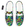 Abstract Alien Graffiti Text Print Pattern White Loafers-grizzshop