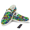 Abstract Alien Graffiti Text Print Pattern White Loafers-grizzshop