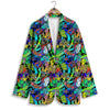 Abstract Alien Graffiti Text Print Pattern Women's Blazer-grizzshop